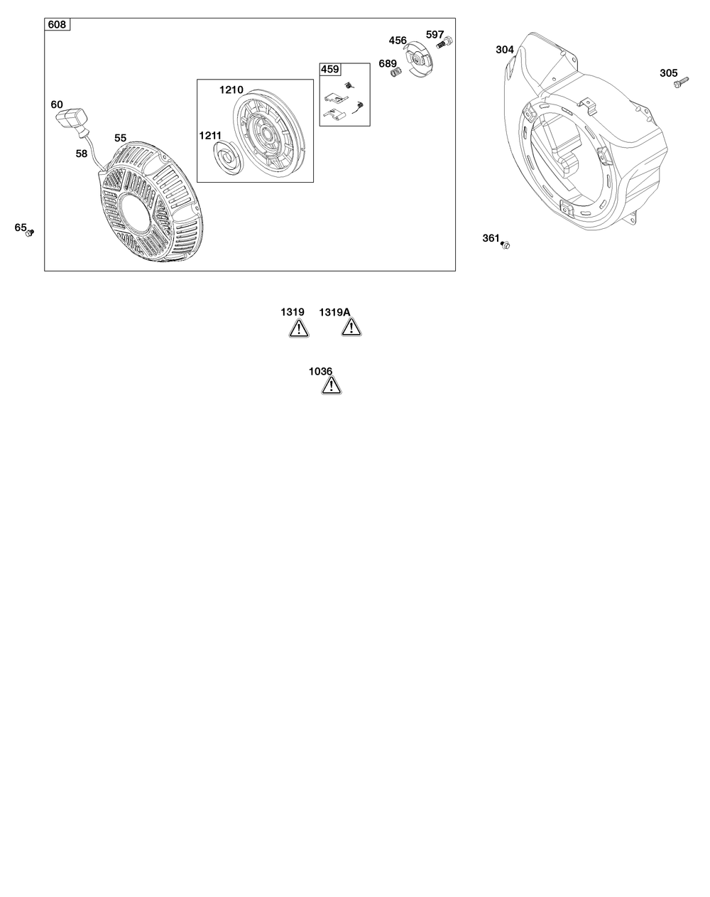 Blower Housing Group Diagram and Parts List for 25T235-0349-G1 200000 - 399999 Briggs and Stratton Engine